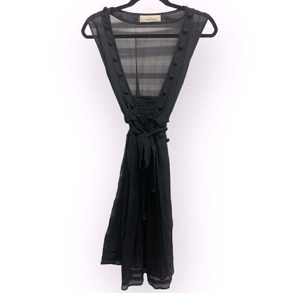 Black Sheer Wrap Dress by Malene Birger - Picture 3 of 5